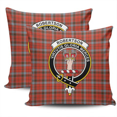 Clan Robertson Weathered Tartan Crest Pillow Cover JL83 Clan Robertson Tartan Today   