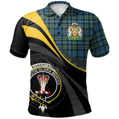 Clan Robertson Hunting Ancient Tartan Polo Shirt - Royal Coat Of Arms Style GR82 Robertson Hunting Ancient Tartan Tartan Polo   