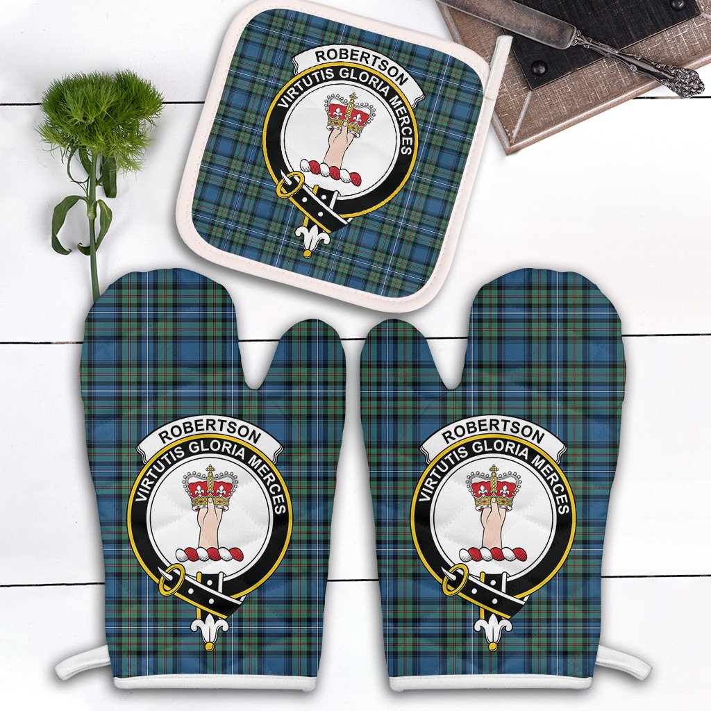 Clan Robertson Hunting Ancient Tartan Crest Oven Mitt And Pot Holder (2 Oven Mitts + 1 Pot Holder) XX98 Clan Robertson Tartan Today   