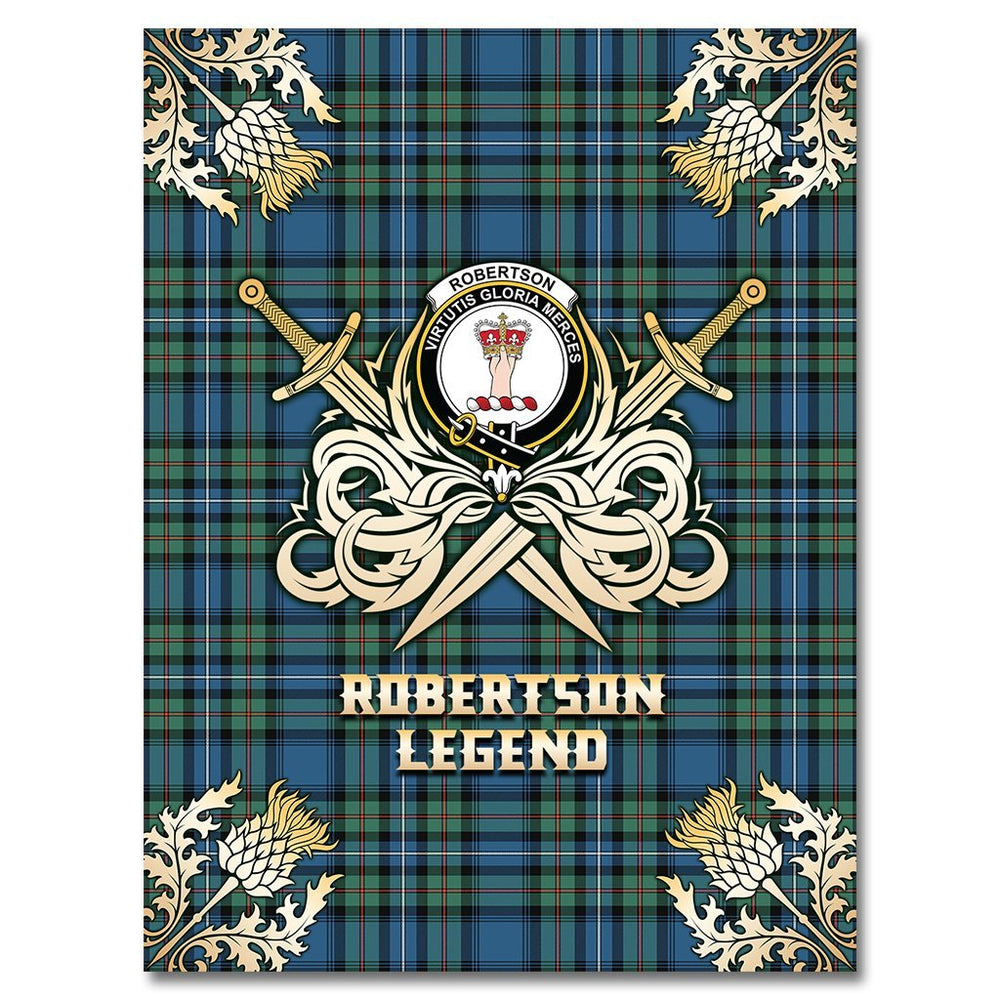 Clan Robertson Hunting Ancient Tartan Gold Courage Symbol Blanket SX39 Clan Robertson Tartan Today   