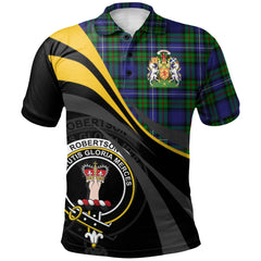 Clan Robertson Hunting Modern Tartan Polo Shirt - Royal Coat Of Arms Style AG32 Robertson Hunting Modern Tartan Tartan Polo   