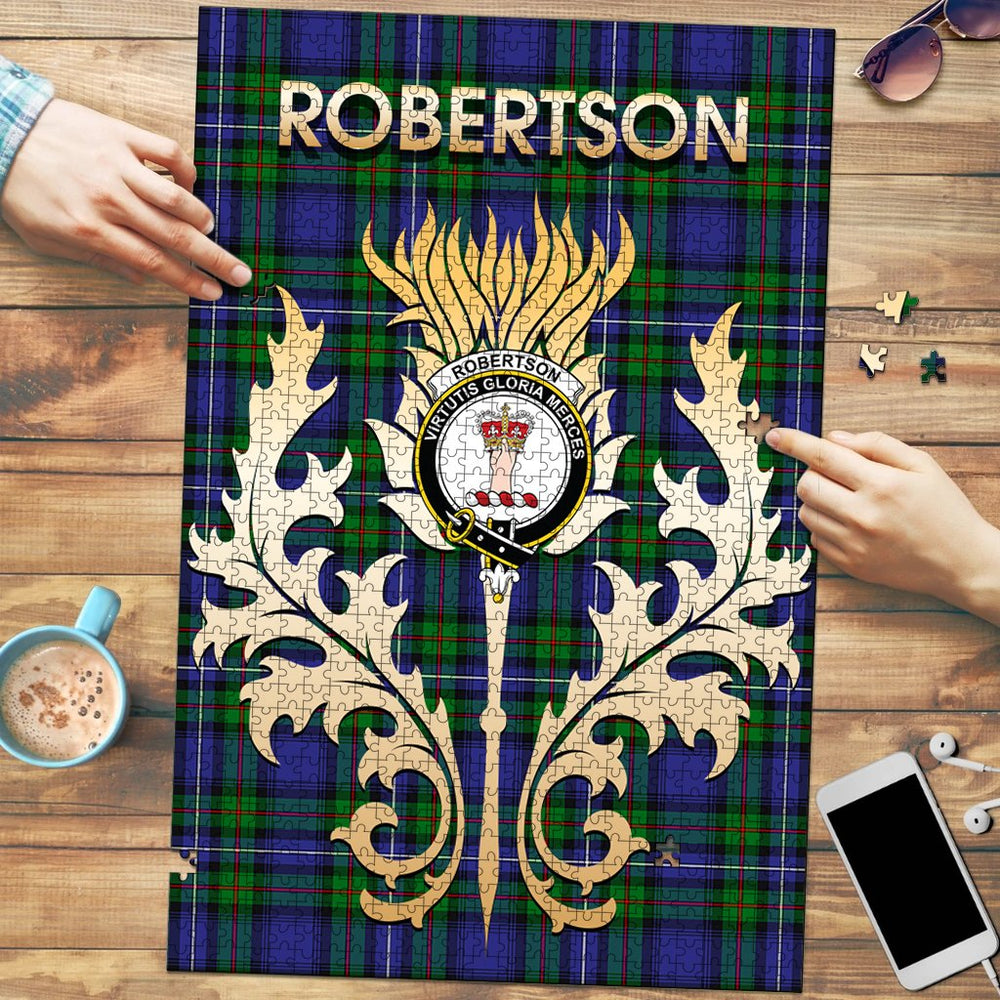 Clan Robertson Hunting Modern Tartan Crest Thistle Jigsaw Puzzles Gift For Family XW75 Clan Robertson Tartan Today   