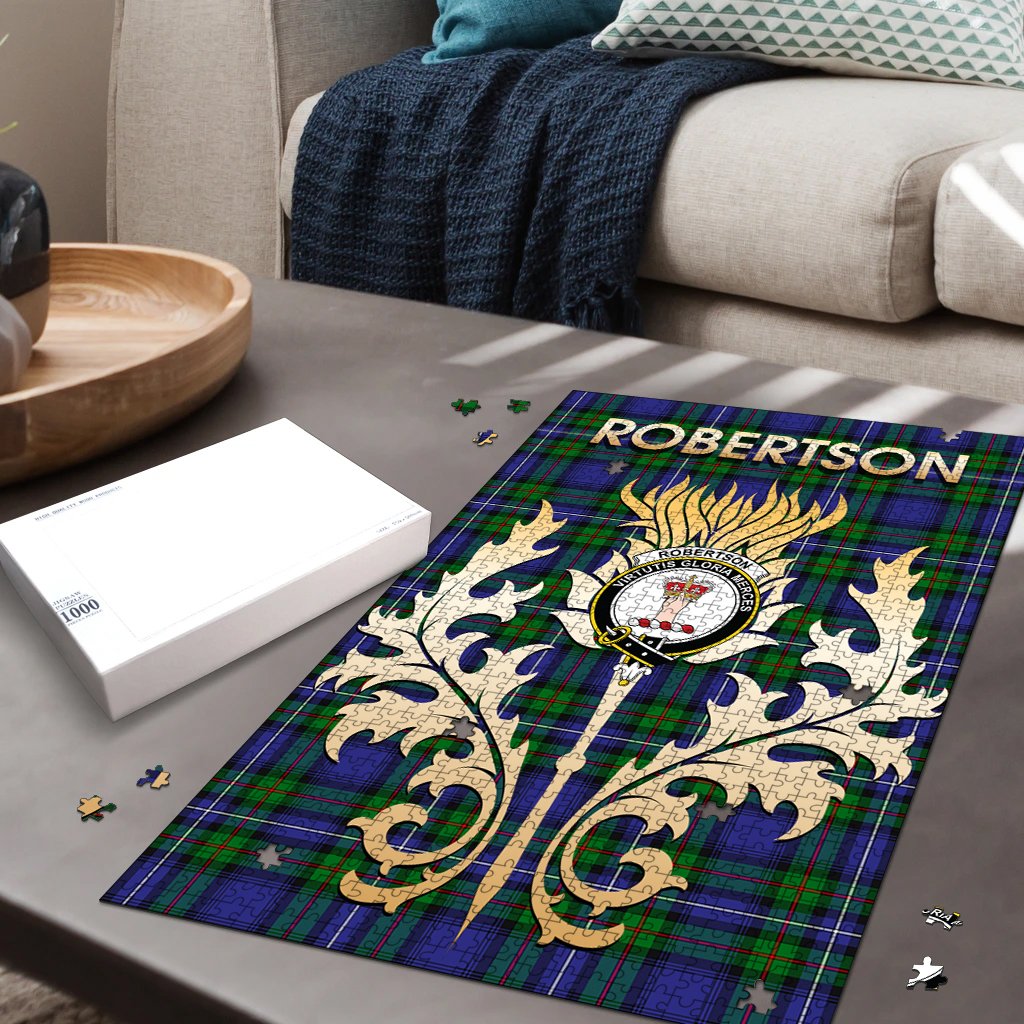 Clan Robertson Hunting Modern Tartan Crest Thistle Jigsaw Puzzles Gift For Family XW75 Clan Robertson Tartan Today   