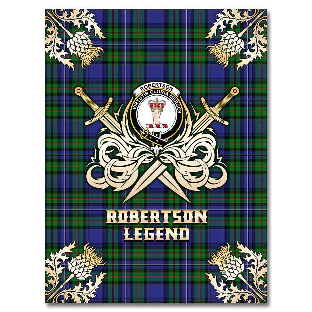 Clan Robertson Hunting Modern Tartan Gold Courage Symbol Blanket BK56 Clan Robertson Tartan Today   