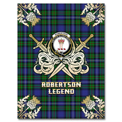 Clan Robertson Hunting Modern Tartan Gold Courage Symbol Blanket BK56 Clan Robertson Tartan Today   