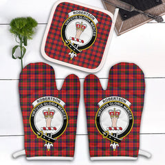 Clan Robertson Modern Tartan Crest Oven Mitt And Pot Holder (2 Oven Mitts + 1 Pot Holder) ZD57 Clan Robertson Tartan Today   