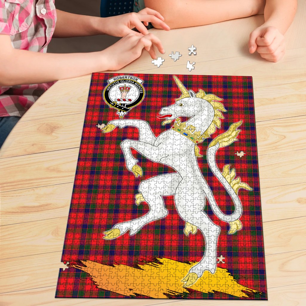 Clan Robertson Modern Tartan Crest Unicorn Scotland Jigsaw Puzzles Gift For Family EI34 Clan Robertson Tartan Today   