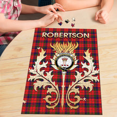 Clan Robertson Modern Tartan Crest Thistle Jigsaw Puzzles Gift For Family QY52 Clan Robertson Tartan Today   