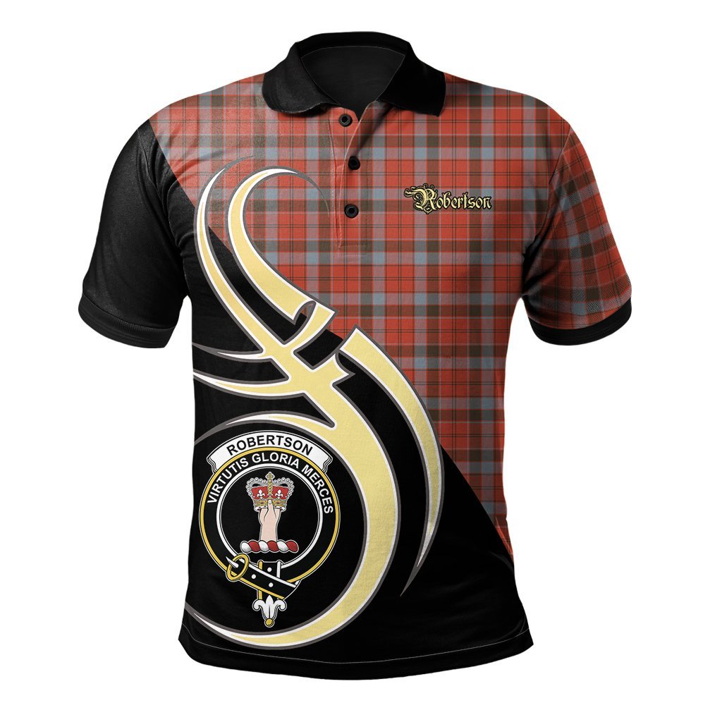 Clan Robertson Weathered Tartan Polo Shirt - Believe In Me Style DP48 Robertson Weathered Tartan Tartan Polo   