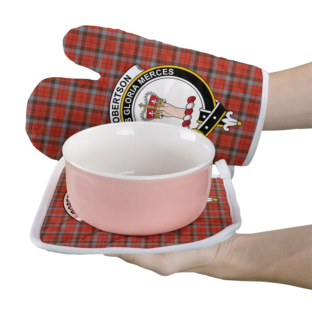 Clan Robertson Weathered Tartan Crest Oven Mitt And Pot Holder (2 Oven Mitts + 1 Pot Holder) JB55 Clan Robertson Tartan Today   