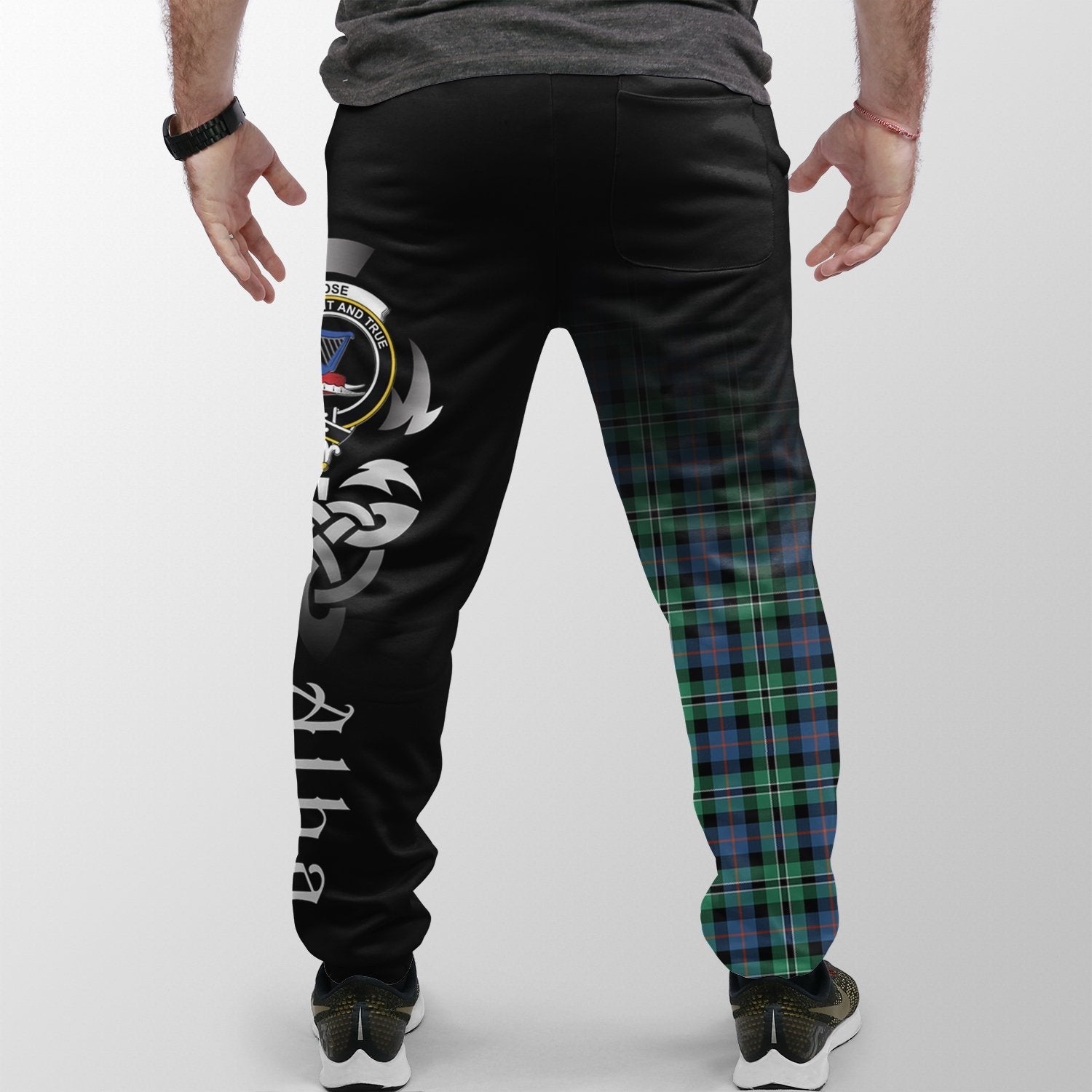 Clan Rose Hunting Ancient Tartan Crest Jogger Sweatpants  Alba Celtic Style HF17 Clan Rose Tartan Today   