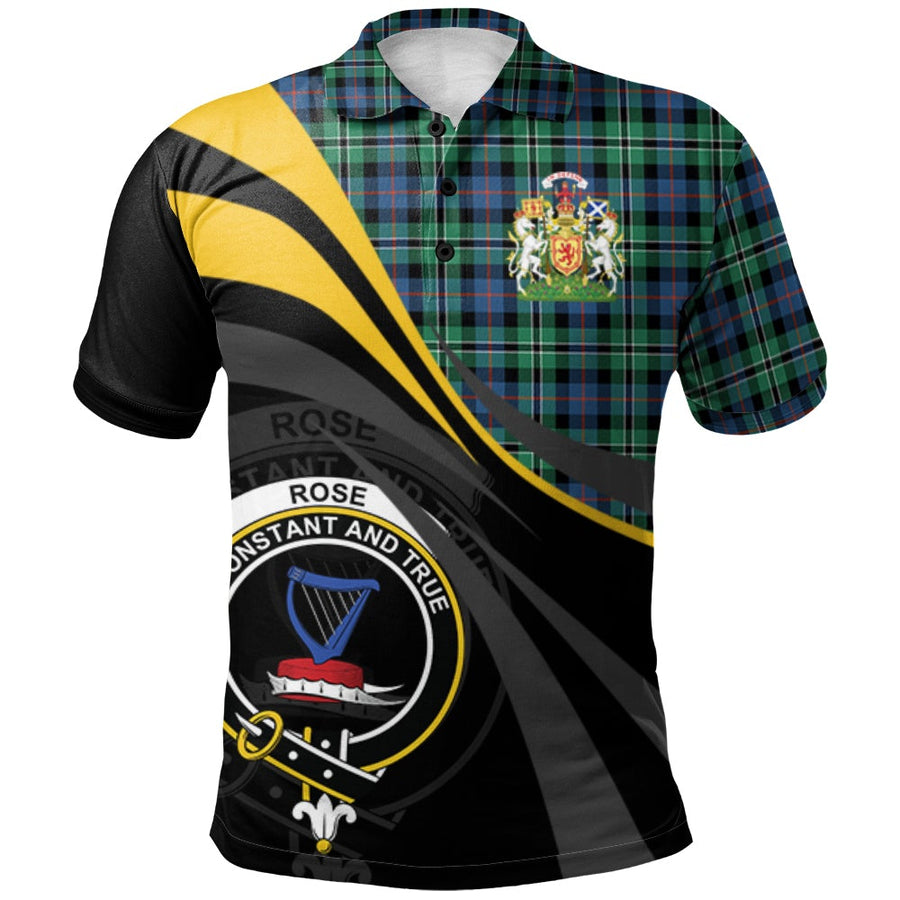 Clan Rose Hunting Ancient Tartan Polo Shirt - Royal Coat Of Arms Style QR85 Rose Hunting Ancient Tartan Tartan Polo   