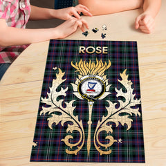 Clan Rose Hunting Modern Tartan Crest Thistle Jigsaw Puzzles Gift For Family YN28 Clan Rose Tartan Today   