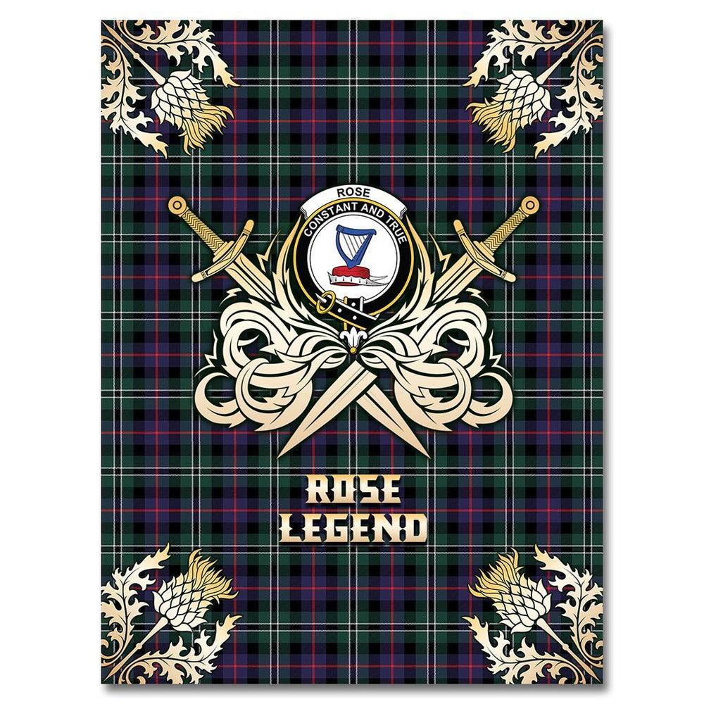 Clan Rose Hunting Modern Tartan Gold Courage Symbol Blanket PK88 Clan Rose Tartan Today   