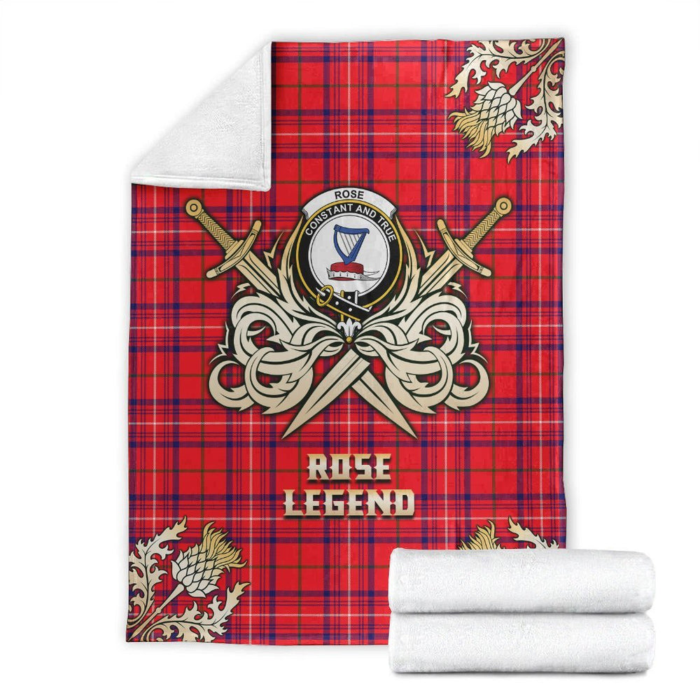Clan Rose Modern Tartan Gold Courage Symbol Blanket TA62 Clan Rose Tartan Today   