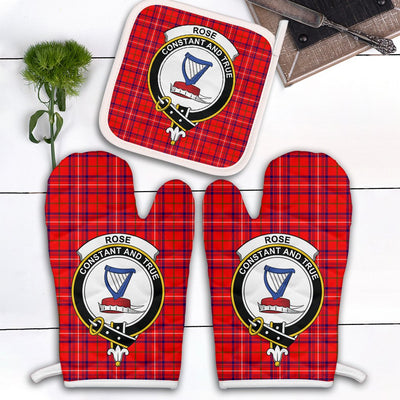 Clan Rose Modern Tartan Crest Oven Mitt And Pot Holder (2 Oven Mitts + 1 Pot Holder)