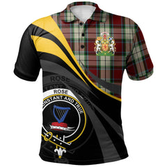 Clan Rose White Dress Tartan Polo Shirt - Royal Coat Of Arms Style DP13 Rose White Dress Tartan Tartan Polo   