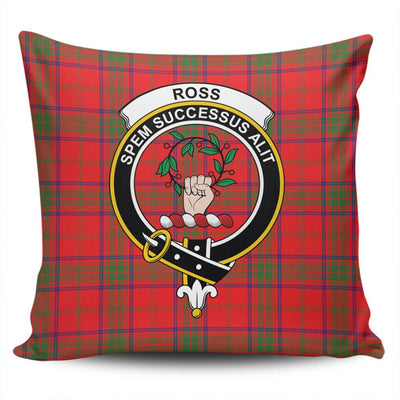 Clan Ross Modern Tartan Crest Pillow Cover