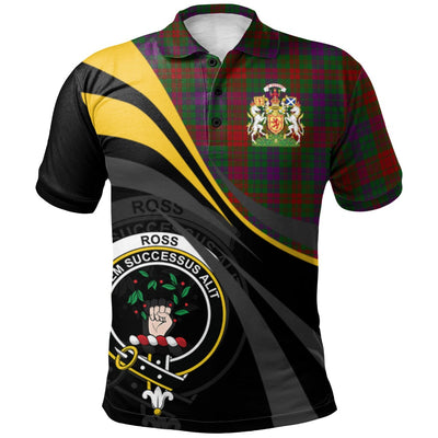 Clan Ross 03 Tartan Polo Shirt - Royal Coat Of Arms Style