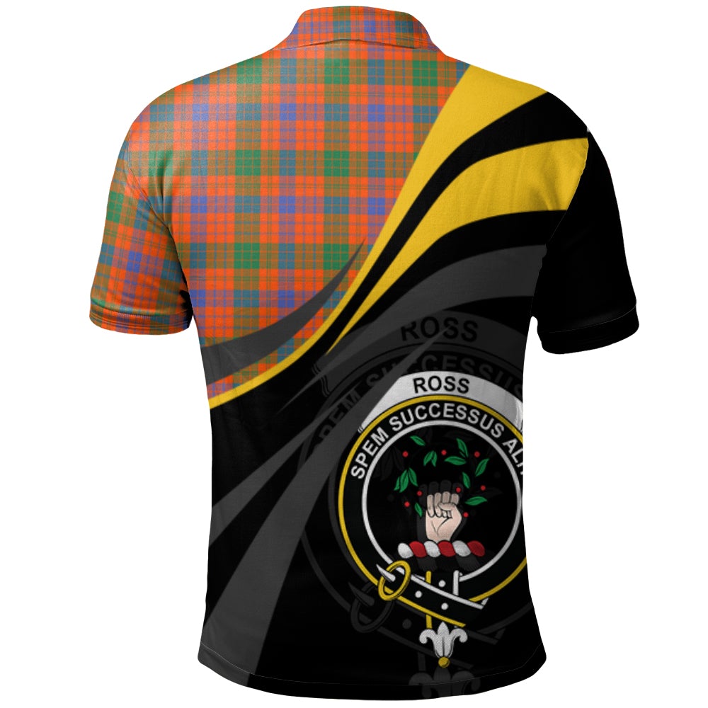 Clan Ross Ancient Tartan Polo Shirt - Royal Coat Of Arms Style CA93 Ross Ancient Tartan Tartan Polo   