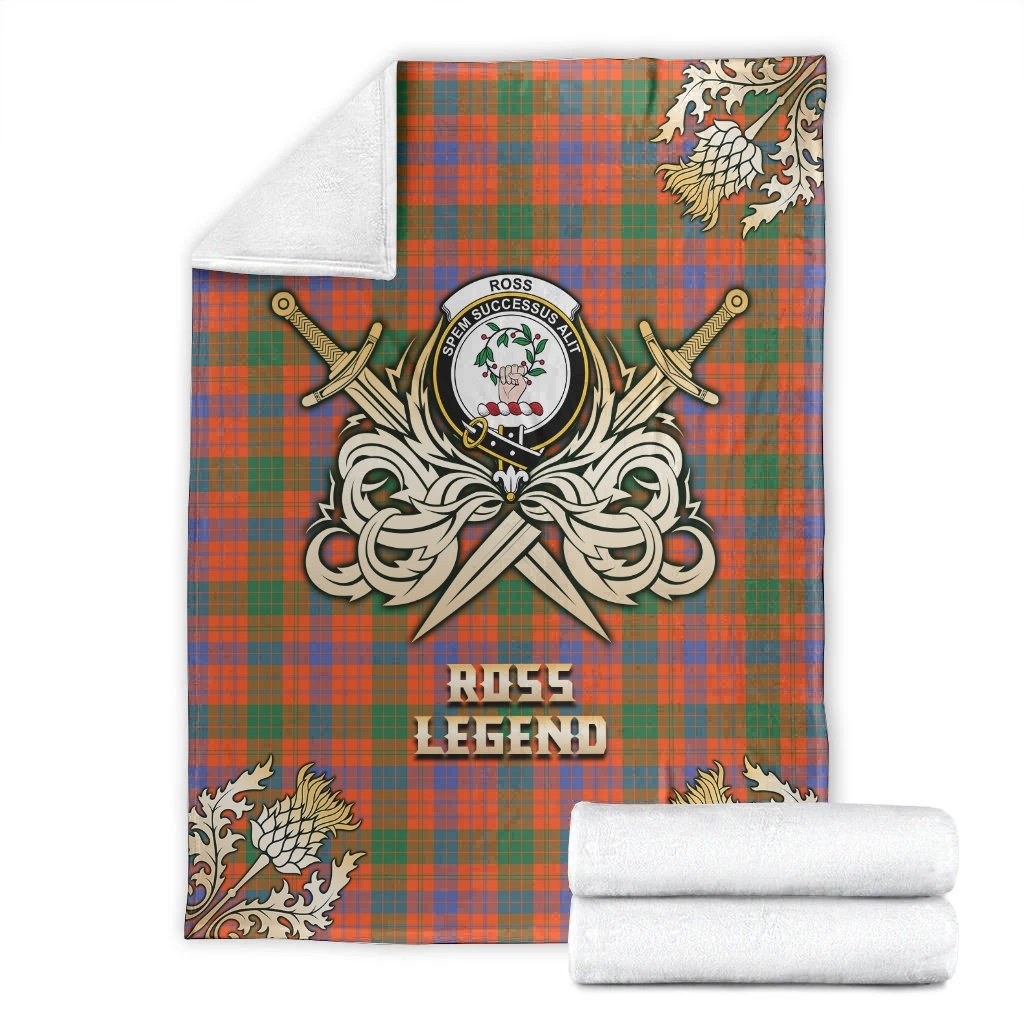 Clan Ross Ancient Tartan Gold Courage Symbol Blanket TT92 Clan Ross Tartan Today   