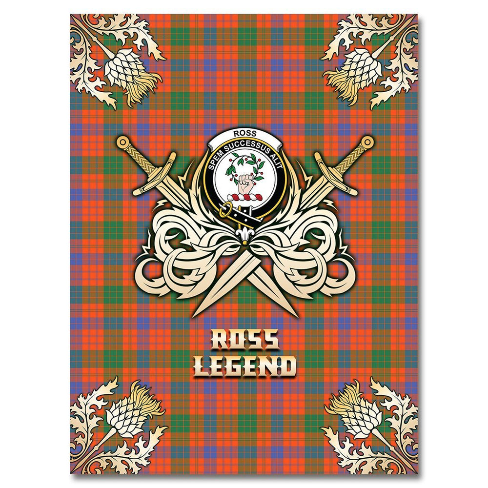 Clan Ross Ancient Tartan Gold Courage Symbol Blanket TT92 Clan Ross Tartan Today   