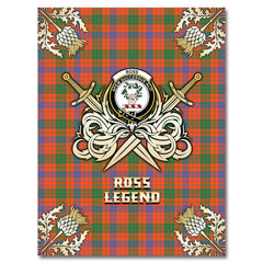 Clan Ross Ancient Tartan Gold Courage Symbol Blanket TT92 Clan Ross Tartan Today   