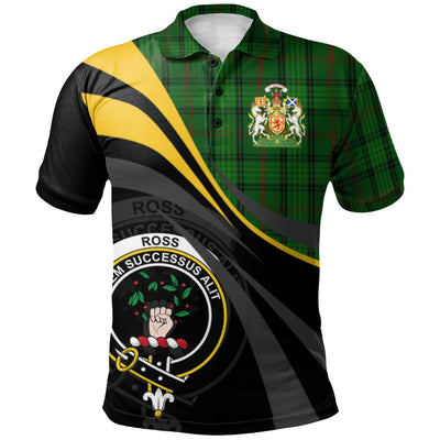Clan Ross Hunting 03 Tartan Polo Shirt - Royal Coat Of Arms Style