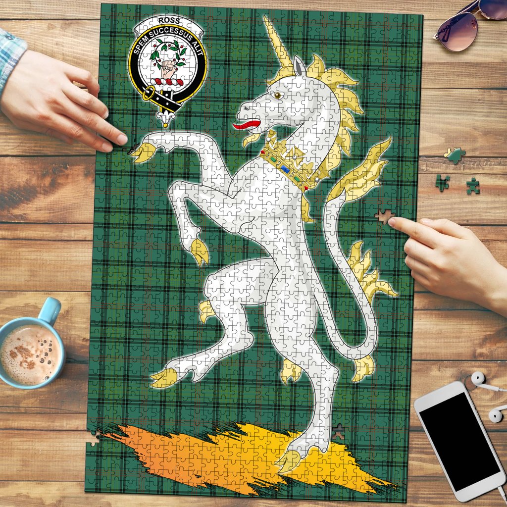 Clan Ross Hunting Ancient Tartan Crest Unicorn Scotland Jigsaw Puzzles Gift For Family YR97 Clan Ross Tartan Today   