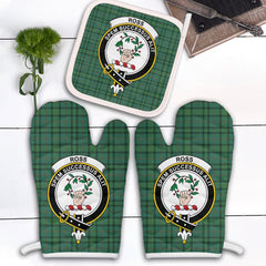Clan Ross Hunting Ancient Tartan Crest Oven Mitt And Pot Holder (2 Oven Mitts + 1 Pot Holder) MB28 Clan Ross Tartan Today   