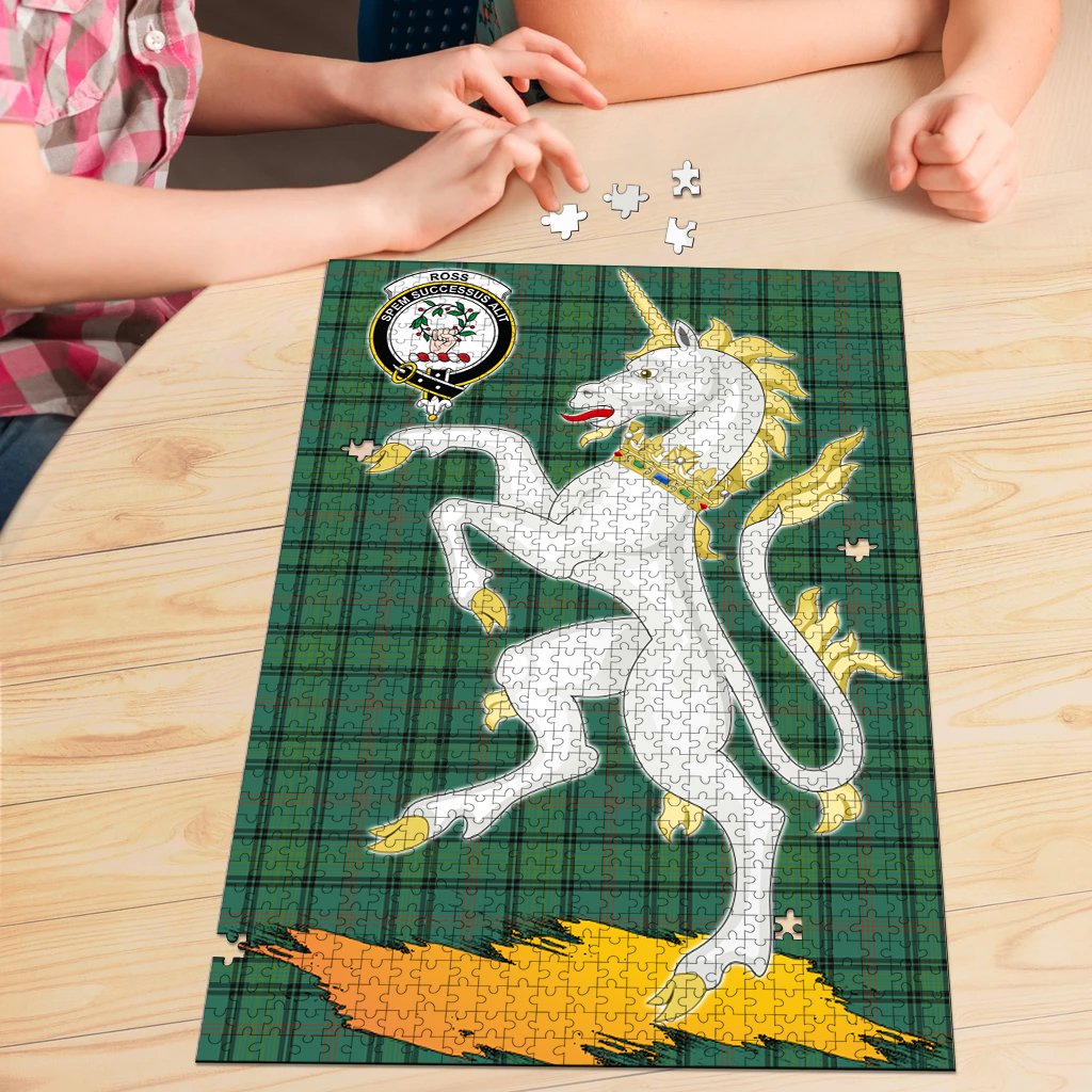 Clan Ross Hunting Ancient Tartan Crest Unicorn Scotland Jigsaw Puzzles Gift For Family YR97 Clan Ross Tartan Today   
