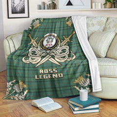 Clan Ross Hunting Ancient Tartan Gold Courage Symbol Blanket HN36 Clan Ross Tartan Today   