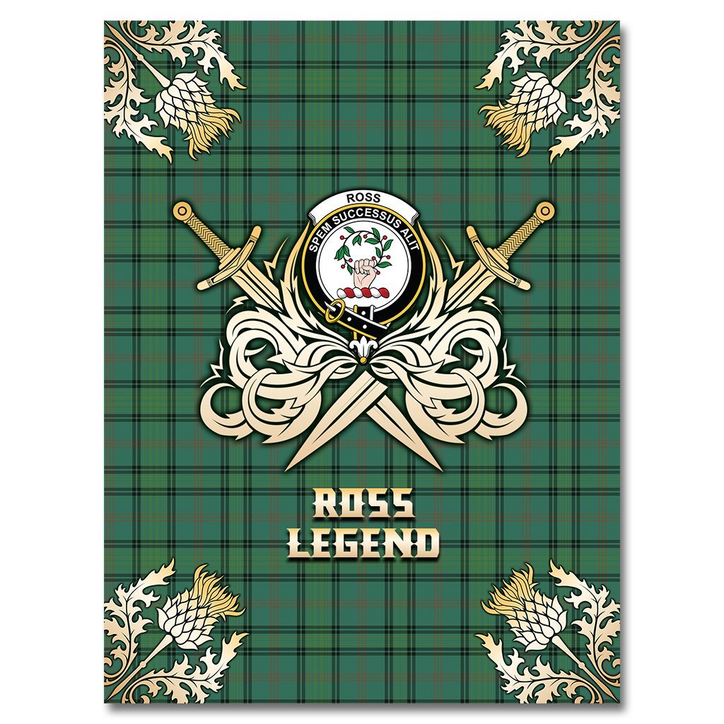 Clan Ross Hunting Ancient Tartan Gold Courage Symbol Blanket HN36 Clan Ross Tartan Today   