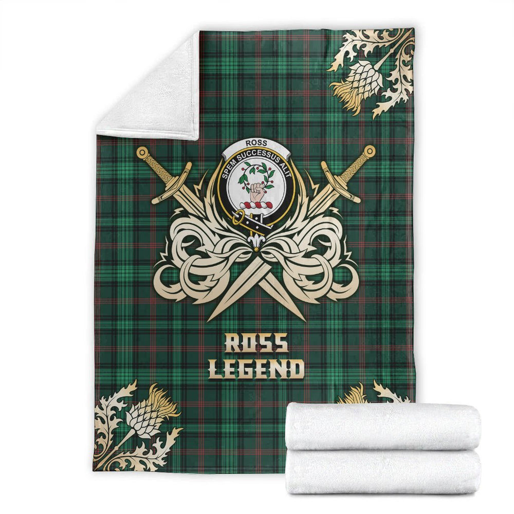 Clan Ross Hunting Modern Tartan Gold Courage Symbol Blanket AC91 Clan Ross Tartan Today   