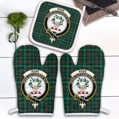 Clan Ross Hunting Modern Tartan Crest Oven Mitt And Pot Holder (2 Oven Mitts + 1 Pot Holder) DC12 Clan Ross Tartan Today   