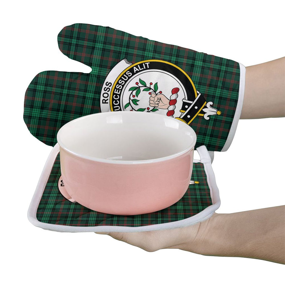 Clan Ross Hunting Modern Tartan Crest Oven Mitt And Pot Holder (2 Oven Mitts + 1 Pot Holder) DC12 Clan Ross Tartan Today   