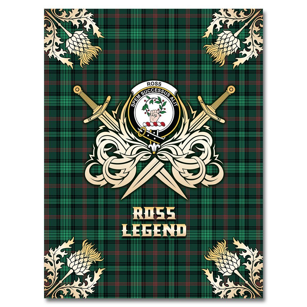 Clan Ross Hunting Modern Tartan Gold Courage Symbol Blanket AC91 Clan Ross Tartan Today   