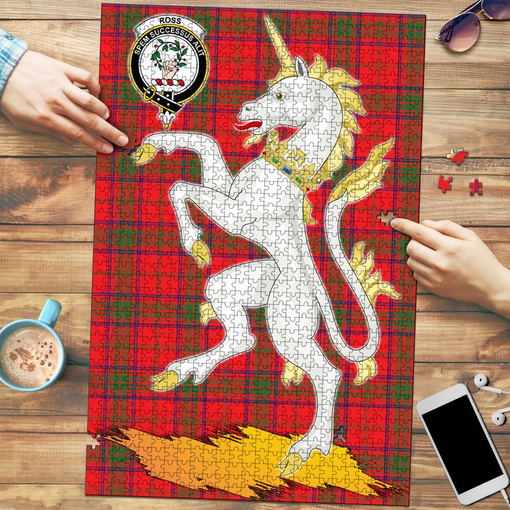 Clan Ross Modern Tartan Crest Unicorn Scotland Jigsaw Puzzles Gift For Family ZA92 Clan Ross Tartan Today   