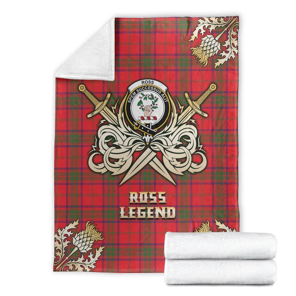 Clan Ross Modern Tartan Gold Courage Symbol Blanket SC83 Clan Ross Tartan Today   