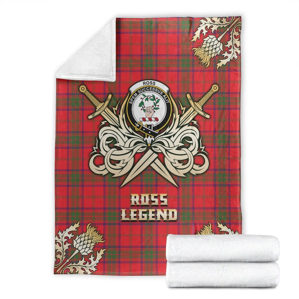 Clan Ross Modern Tartan Gold Courage Symbol Blanket SC83 Clan Ross Tartan Today   