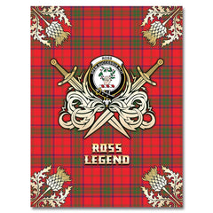 Clan Ross Modern Tartan Gold Courage Symbol Blanket SC83 Clan Ross Tartan Today   