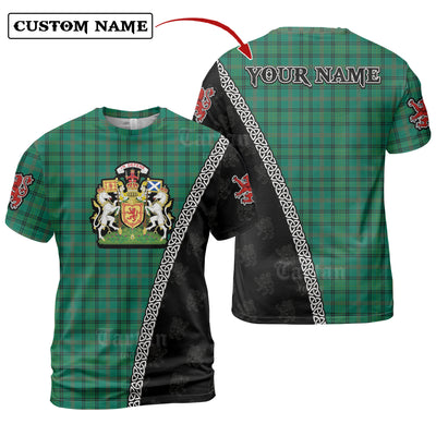 Personalized Clan Ross Hunting Ancient Tartan Shirt with Scotland Coat of Arms & Custom Name