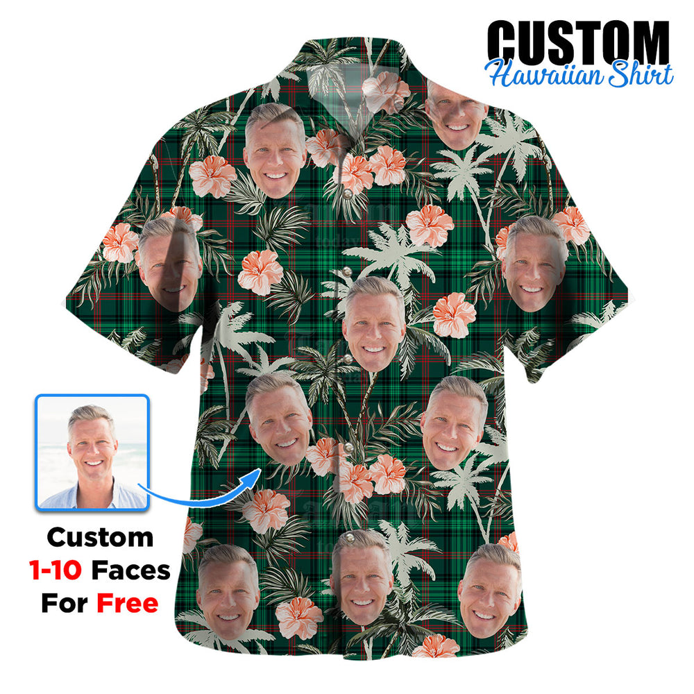 Clan Ross Hunting Modern Tartan Custom Face Hawaiian Shirt – Unisex Gift for Family Members, Summer Party KB39 Ross Hunting Modern Tartan Tartan Hawaii Shirt