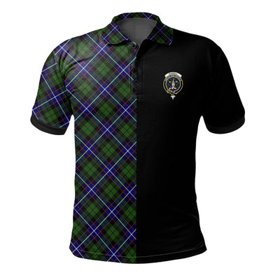 Clan Russell Modern Tartan Polo Shirt Half of Me - Cross Style LG72
