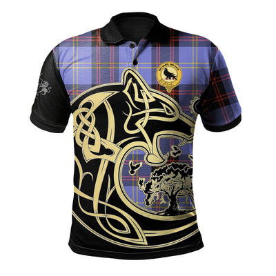 Clan Rutherford Tartan Polo Shirt Viking Wolf BM47