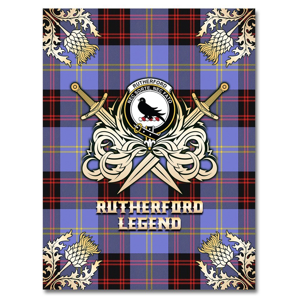 Clan Rutherford Tartan Gold Courage Symbol Blanket GS43 Clan Rutherford Tartan Today   