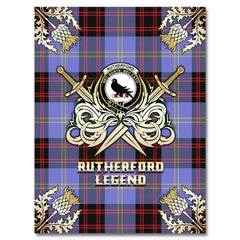 Clan Rutherford Tartan Gold Courage Symbol Blanket GS43 Clan Rutherford Tartan Today   