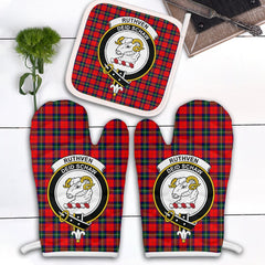 Clan Ruthven Modern Tartan Crest Oven Mitt And Pot Holder (2 Oven Mitts + 1 Pot Holder) CG50 Clan Ruthven Tartan Today   
