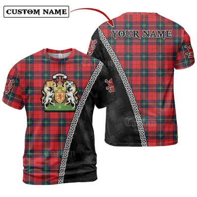 Personalized Clan Ruthven Modern Tartan Shirt with Scotland Coat of Arms & Custom Name