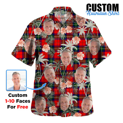 Clan Ruthven Modern Tartan Custom Face Hawaiian Shirt – Unisex Gift for Family Members, Summer Party